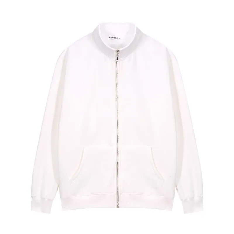 t cf025 fleece casual stand collar zip up sweatshirt (2) t cf025 fleece casual stand collar zip up sweatshirt (2)