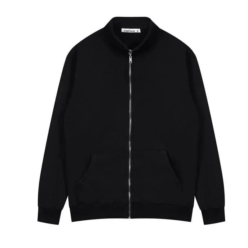 t cf025 fleece casual stand collar zip up sweatshirt (3) t cf025 fleece casual stand collar zip up sweatshirt (3)