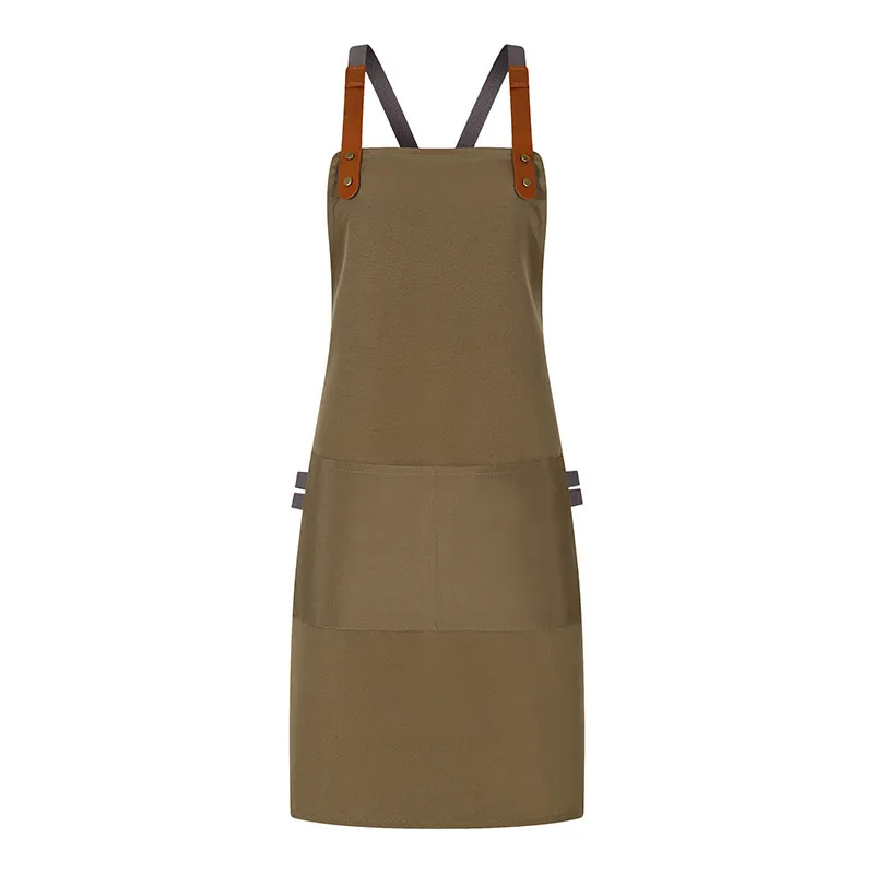 t cfwq16 thick poly cotton canvas water oil proof double shoulder apron (1) t cfwq16 thick poly cotton canvas water oil proof double shoulder apron (1)