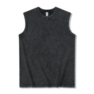 t cf21233 washed snowflake pigment dyed cotton sleeveless tank top (1)