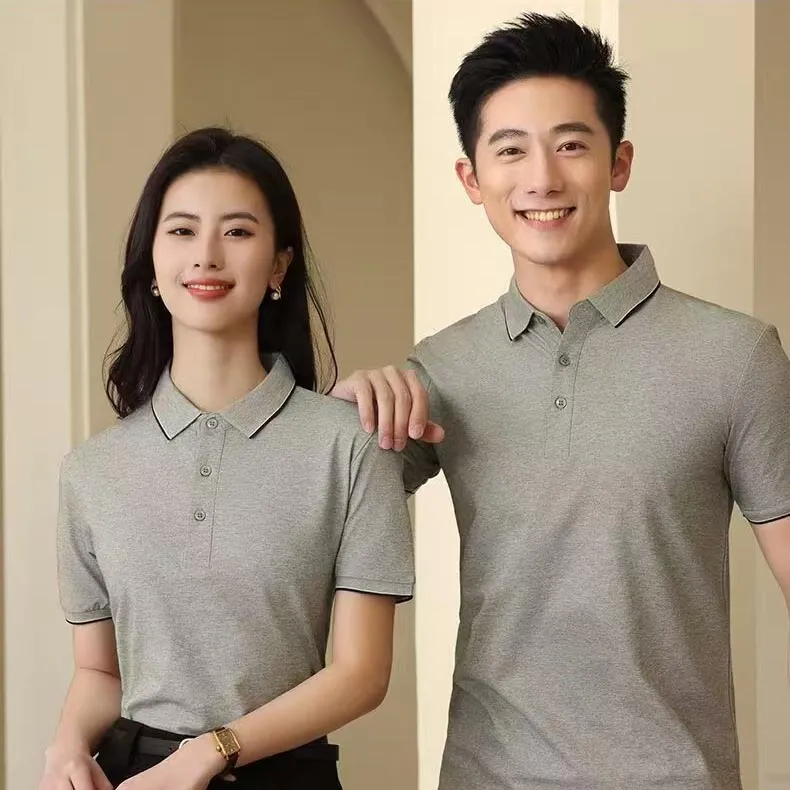 t cf8558 loose striped two tier lapel short sleeve polo (5) t cf8558 loose striped two tier lapel short sleeve polo (5)