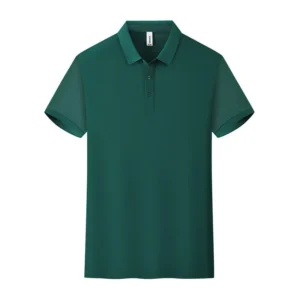 t cf8828 shirt fabric breathable solid two tier lapel short sleeve polo (1)