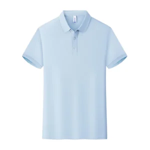 t cf8858 loose solid two tier lapel short sleeve polo (1)